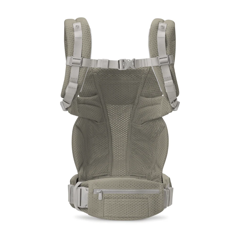 Ergobaby Omni Deluxe Baby Carrier - Lightweight Newborn to Toddler Carrier with Breathable Soft Mesh, Enhanced Lumbar Support, Adjustable Waistbelt & Cross Straps, Privacy Hood, 4 Carry Positions, 6 Storage Pockets, 3-20Kgs, Birth - 4 Years - Soft Olive