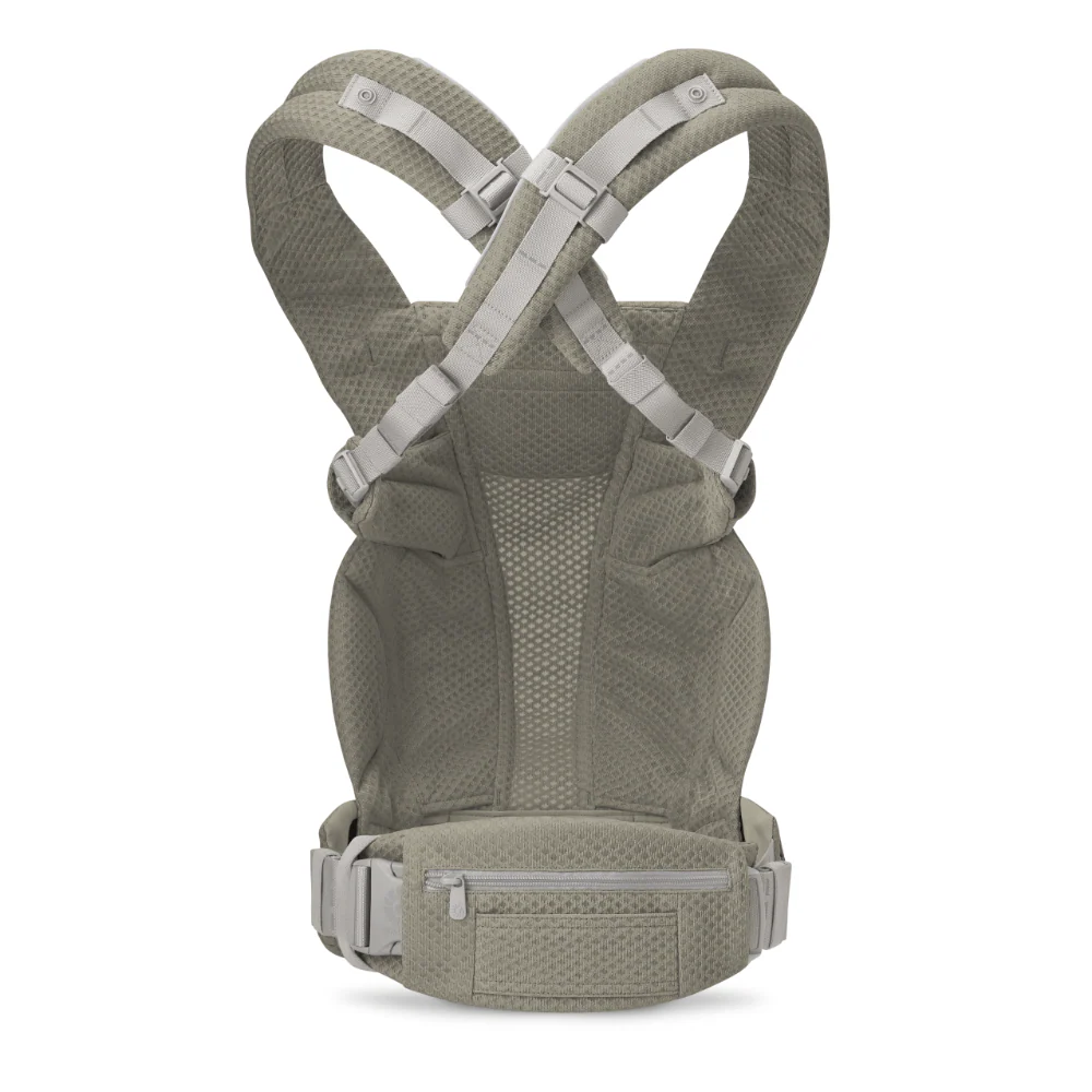 Ergobaby Omni Deluxe Baby Carrier - Lightweight Newborn to Toddler Carrier with Breathable Soft Mesh, Enhanced Lumbar Support, Adjustable Waistbelt & Cross Straps, Privacy Hood, 4 Carry Positions, 6 Storage Pockets, 3-20Kgs, Birth - 4 Years - Soft Olive