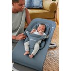 Ergobaby Evolve 3-in-1 Bouncer – Adjustable Multi-Position Baby Bouncer Seat with Newborn Insert, Head to Hip Support, Ergonomic & Lightweight Rocking Chair, Folds Flat for Easy Storage, From Newborn to Toddler, 2-13 Kgs, Birth - 2Years-Oxford Blue
