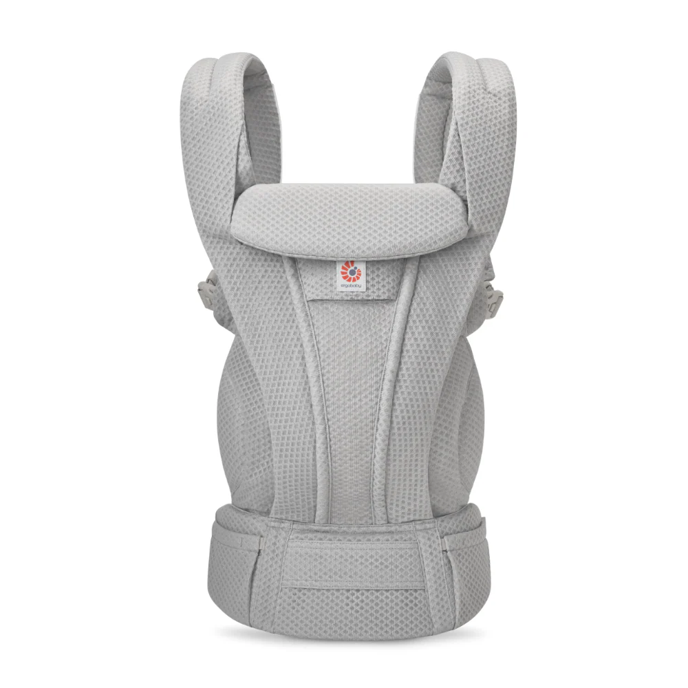 Ergobaby Omni Deluxe Baby Carrier - Lightweight Newborn to Toddler Carrier with Breathable Soft Mesh, Enhanced Lumbar Support, Adjustable Waistbelt & Cross Straps, Privacy Hood, 4 Carry Positions, 6 Storage Pockets, 3-20Kgs, Birth - 4 Years, Pearl Grey