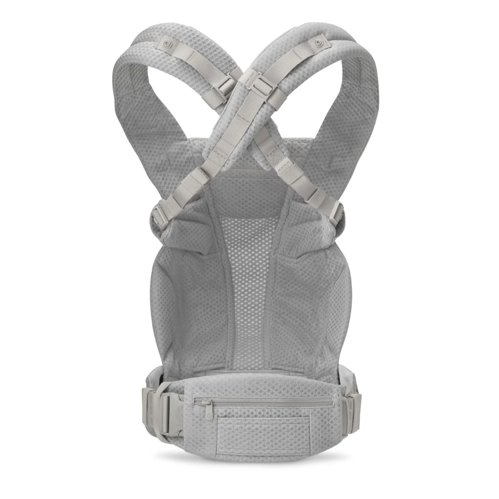 Ergobaby Omni Deluxe Baby Carrier - Lightweight Newborn to Toddler Carrier with Breathable Soft Mesh, Enhanced Lumbar Support, Adjustable Waistbelt & Cross Straps, Privacy Hood, 4 Carry Positions, 6 Storage Pockets, 3-20Kgs, Birth - 4 Years, Pearl Grey