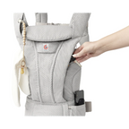 Ergobaby Omni Deluxe Baby Carrier - Lightweight Newborn to Toddler Carrier with Breathable Soft Mesh, Enhanced Lumbar Support, Adjustable Waistbelt & Cross Straps, Privacy Hood, 4 Carry Positions, 6 Storage Pockets, 3-20Kgs, Birth - 4 Years, Pearl Grey