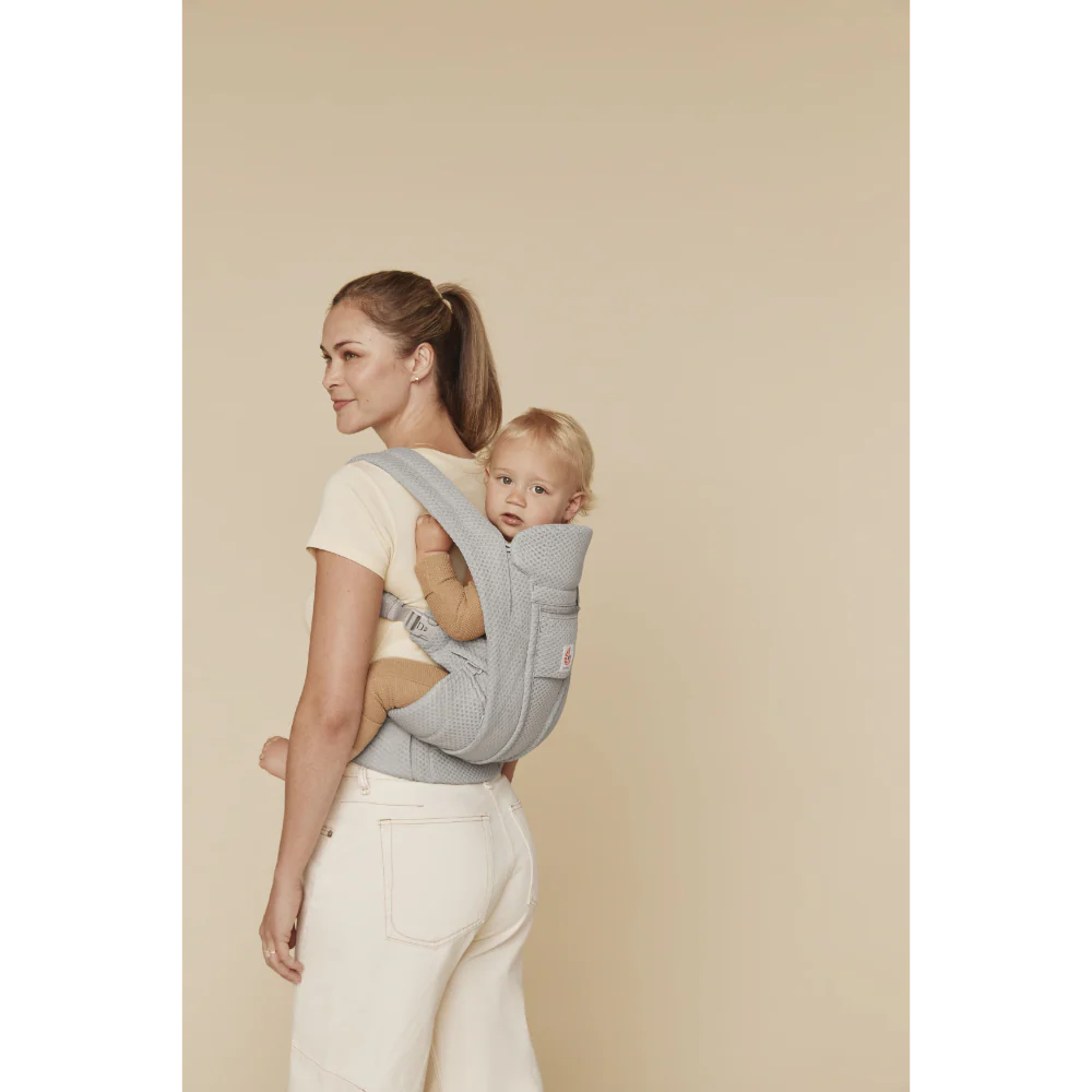 Ergobaby Omni Deluxe Baby Carrier - Lightweight Newborn to Toddler Carrier with Breathable Soft Mesh, Enhanced Lumbar Support, Adjustable Waistbelt & Cross Straps, Privacy Hood, 4 Carry Positions, 6 Storage Pockets, 3-20Kgs, Birth - 4 Years, Pearl Grey