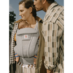 Ergobaby Omni Deluxe Baby Carrier - Lightweight Newborn to Toddler Carrier with Breathable Soft Mesh, Enhanced Lumbar Support, Adjustable Waistbelt & Cross Straps, Privacy Hood, 4 Carry Positions, 6 Storage Pockets, 3-20Kgs, Birth - 4 Years, Pearl Grey