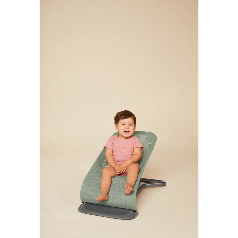 Ergobaby Evolve 3-in-1 Bouncer – Adjustable Multi-Position Baby Bouncer Seat with Newborn Insert, Head to Hip Support, Ergonomic & Lightweight Rocking Chair, Folds Flat for Easy Storage, From Newborn to Toddler, 2-13 Kgs, Birth - 2Years-SAGE GREEN