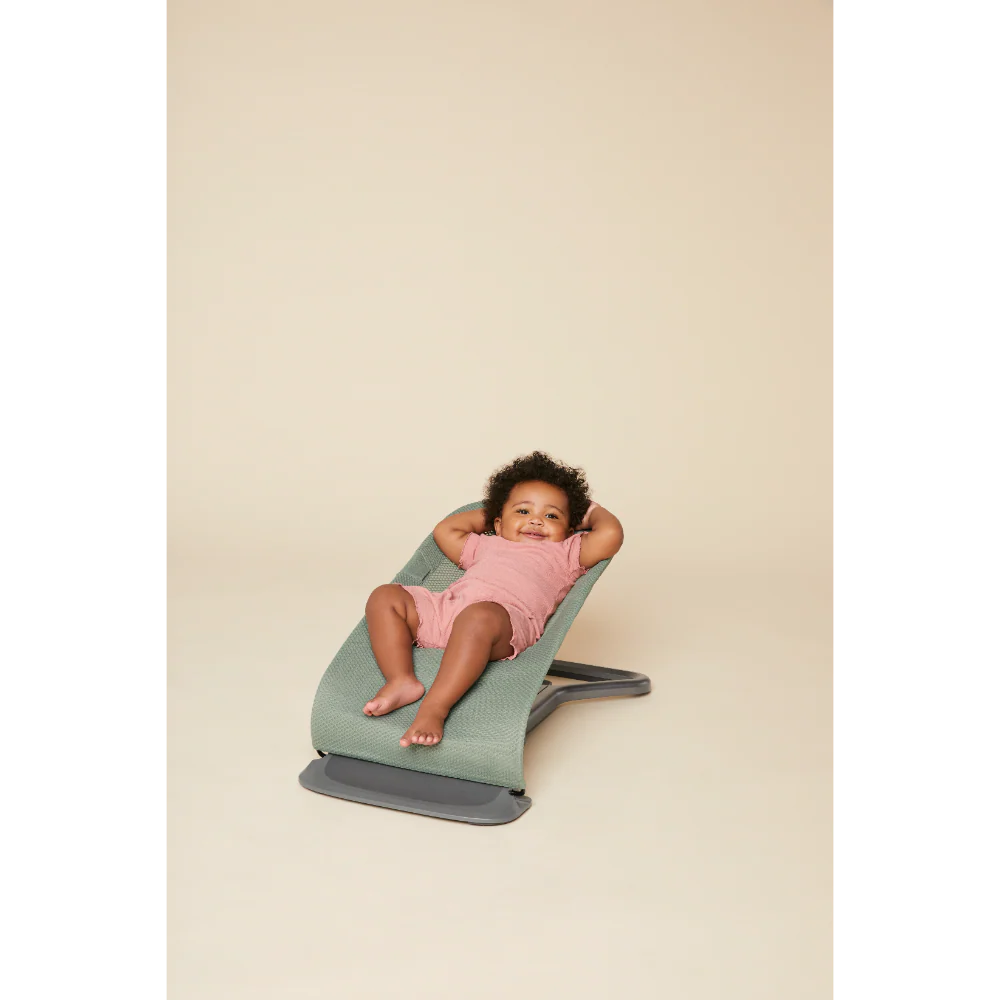 Ergobaby Evolve 3-in-1 Bouncer – Adjustable Multi-Position Baby Bouncer Seat with Newborn Insert, Head to Hip Support, Ergonomic & Lightweight Rocking Chair, Folds Flat for Easy Storage, From Newborn to Toddler, 2-13 Kgs, Birth - 2Years-SAGE GREEN