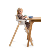 Nuna Bryn Baby High Chair-With Removable Seat Pad & Child Tray-Tool Free Assembly-Made From Premium Black Walnut & Maple Woods-For 6M+ (Upto 100 Kg)-Sanderson