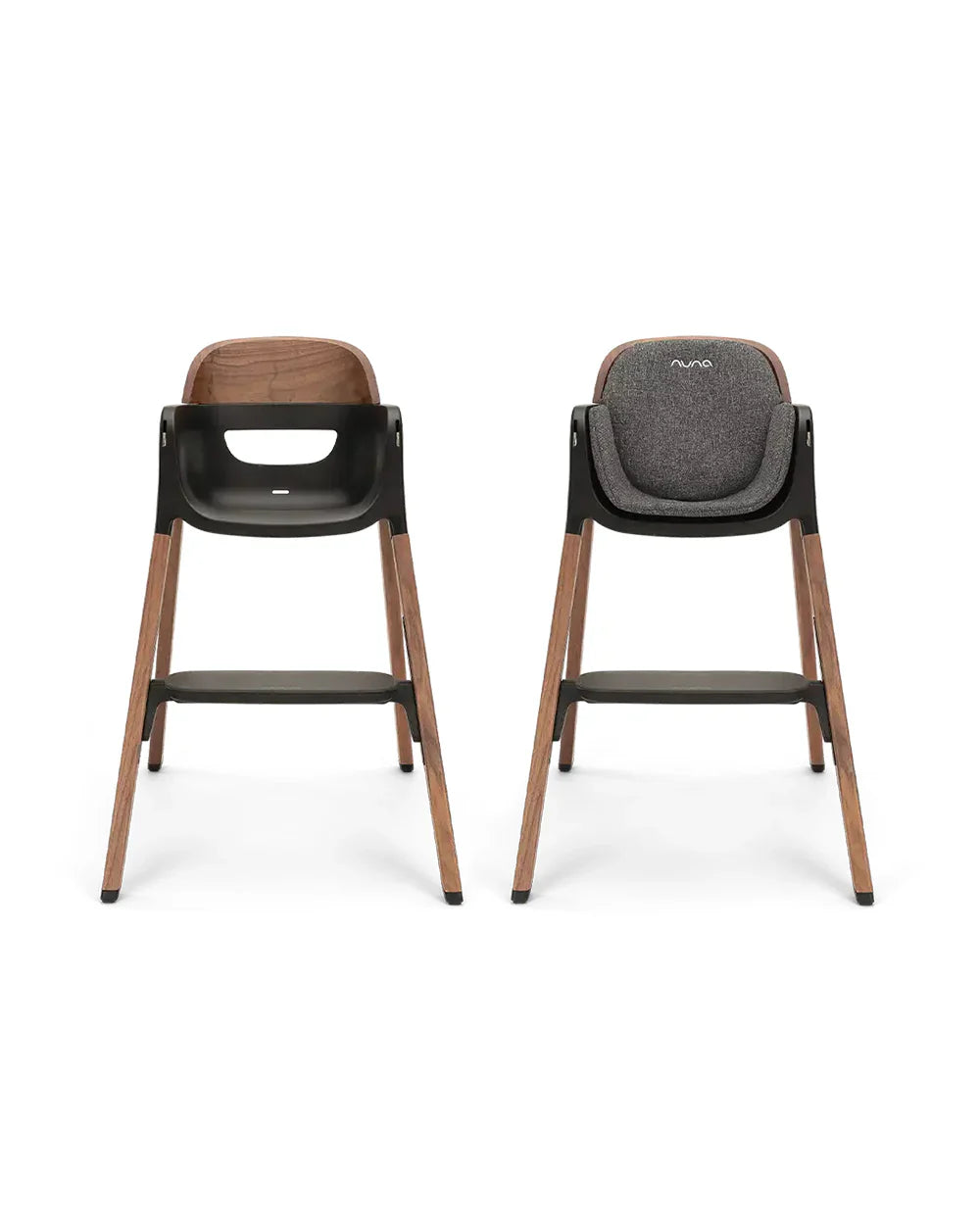 Nuna Bryn Baby High Chair-With Removable Seat Pad & Child Tray-Tool Free Assembly-Made From Premium Black Walnut & Maple Woods-For 6M+ (Upto 100 Kg)-Sanderson