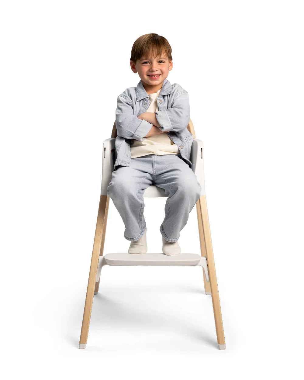 Nuna Bryn Baby High Chair-With Removable Seat Pad & Child Tray-Tool Free Assembly-Made From Premium Black Walnut & Maple Woods-For 6M+ (Upto 100 Kg)-Heritage