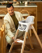 Nuna Bryn Baby High Chair-With Removable Seat Pad & Child Tray-Tool Free Assembly-Made From Premium Black Walnut & Maple Woods-For 6M+ (Upto 100 Kg)-Heritage