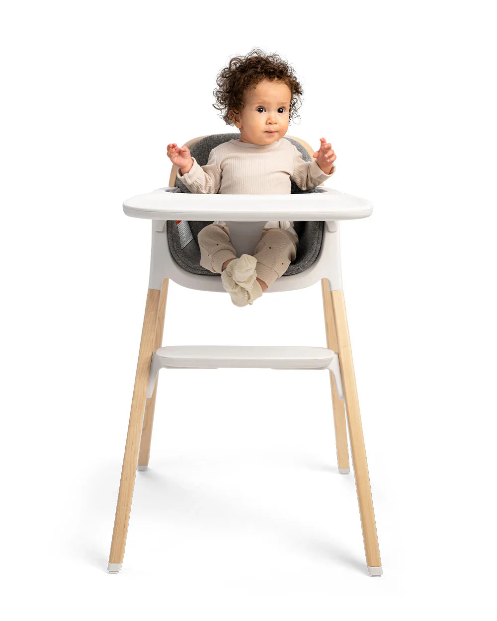 Nuna Bryn Baby High Chair-With Removable Seat Pad & Child Tray-Tool Free Assembly-Made From Premium Black Walnut & Maple Woods-For 6M+ (Upto 100 Kg)-Heritage