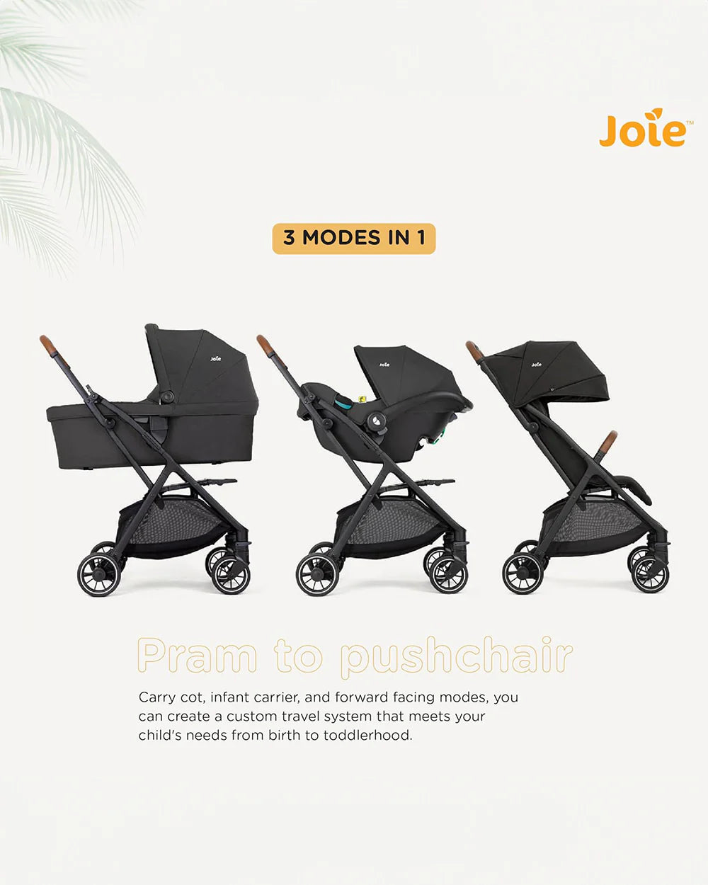 Joie Pact Pro Cabin Friendly Stroller-One Hand Fold-Flat Reclining Seat-Travel System Compatible-2 Years Warranty-Pram for 0 to 4Y (Upto 22 Kg)-OAK