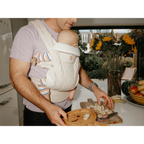 Ergobaby Omni Deluxe Baby Carrier - Lightweight Newborn to Toddler Carrier with Breathable Linen Fabric, Enhanced Lumbar Support, Adjustable Waistbelt & Cross Straps, Privacy Hood, 4 Carry Positions, 6 Storage Pockets, 3-20Kgs, Birth - 4 Years, Linen