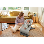 Ergobaby Evolve 3-in-1 Bouncer – Adjustable Multi-Position Baby Bouncer Seat with Newborn Insert, Head to Hip Support, Ergonomic & Lightweight Rocking Chair, Folds Flat for Easy Storage, From Newborn to Toddler, 2-13 Kgs, Birth - 2Years-LIGHT GREY
