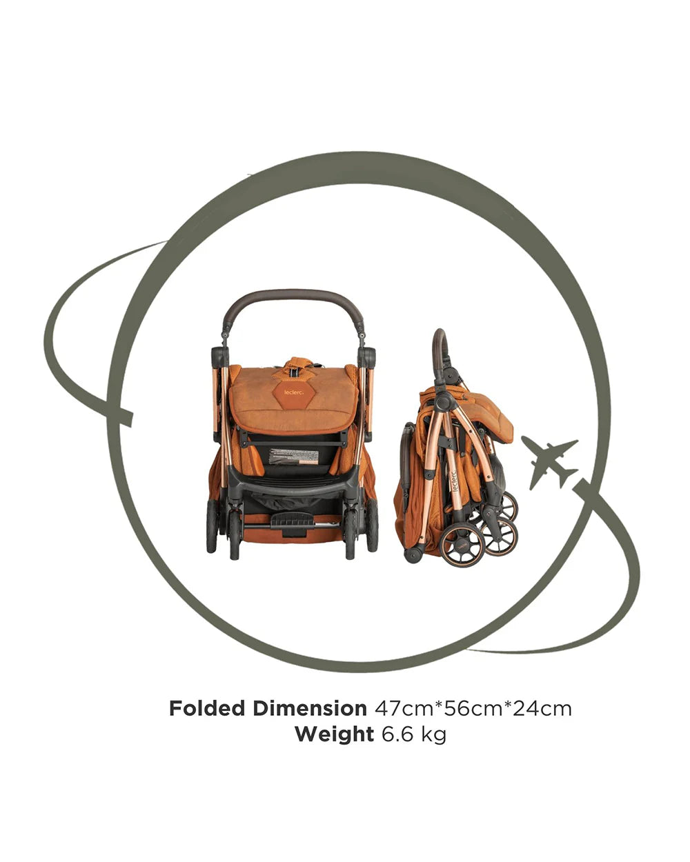Leclerc Hexagon Cabin Friendly Stroller-One Touch Fold-2 Years Warranty-For 6M to 5Y (Upto 22Kg)-Heritage Sport