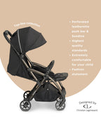 Leclerc Hexagon Cabin Friendly Stroller-One Touch Fold-2 Years Warranty-For 6M to 5Y (Upto 22Kg)-Black