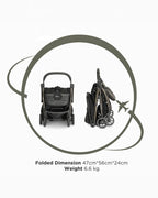 Leclerc Hexagon Cabin Friendly Stroller-One Touch Fold-2 Years Warranty-For 6M to 5Y (Upto 22Kg)-Black