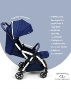 Leclerc Hexagon Cabin Friendly Stroller-One Touch Fold-2 Years Warranty-For 6M to 5Y (Upto 22Kg)-Monte Carlo