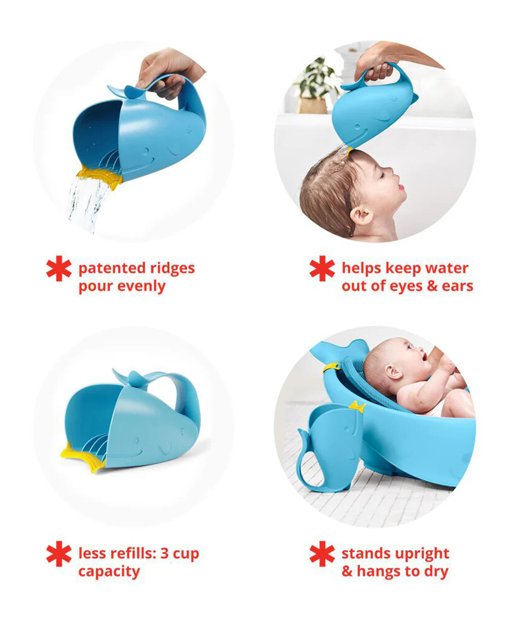 Skip Hop Moby Waterfall Baby Bath Rinser-Blue