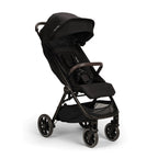 Nuna TRVL LX Cabin Friendly Baby Stroller-With Cup Holder-One Hand Fold-Big Rear Wheels-Car Seat Compatible-Includes Rain Cover & Travel Bag-2 Years Warranty-Pram for 0 to 4Y (Upto 22Kg)-Caviar