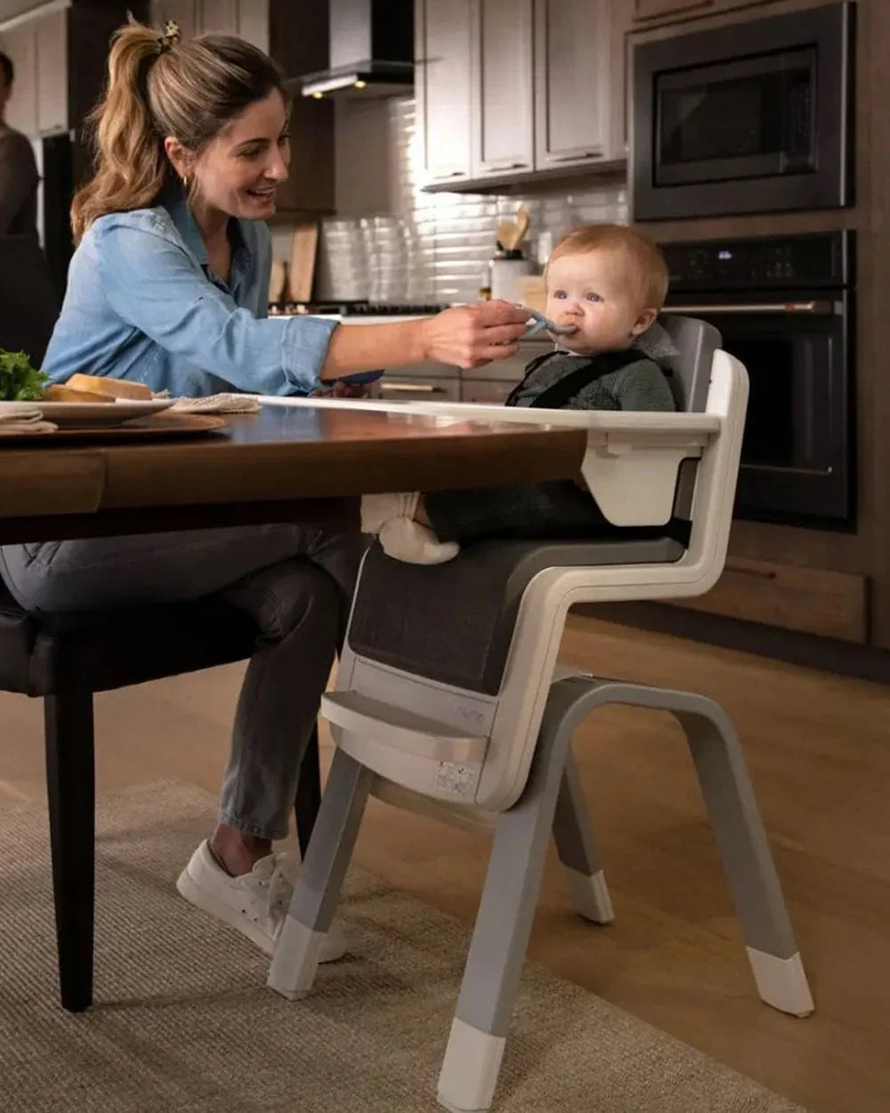 Nuna Zaaz Baby High Chair-Air Foam Cushion-Height Adjustable-Easily Removable Tray, Arm Bar & Footrest-For 6M+ (Upto 100Kg)-Oak