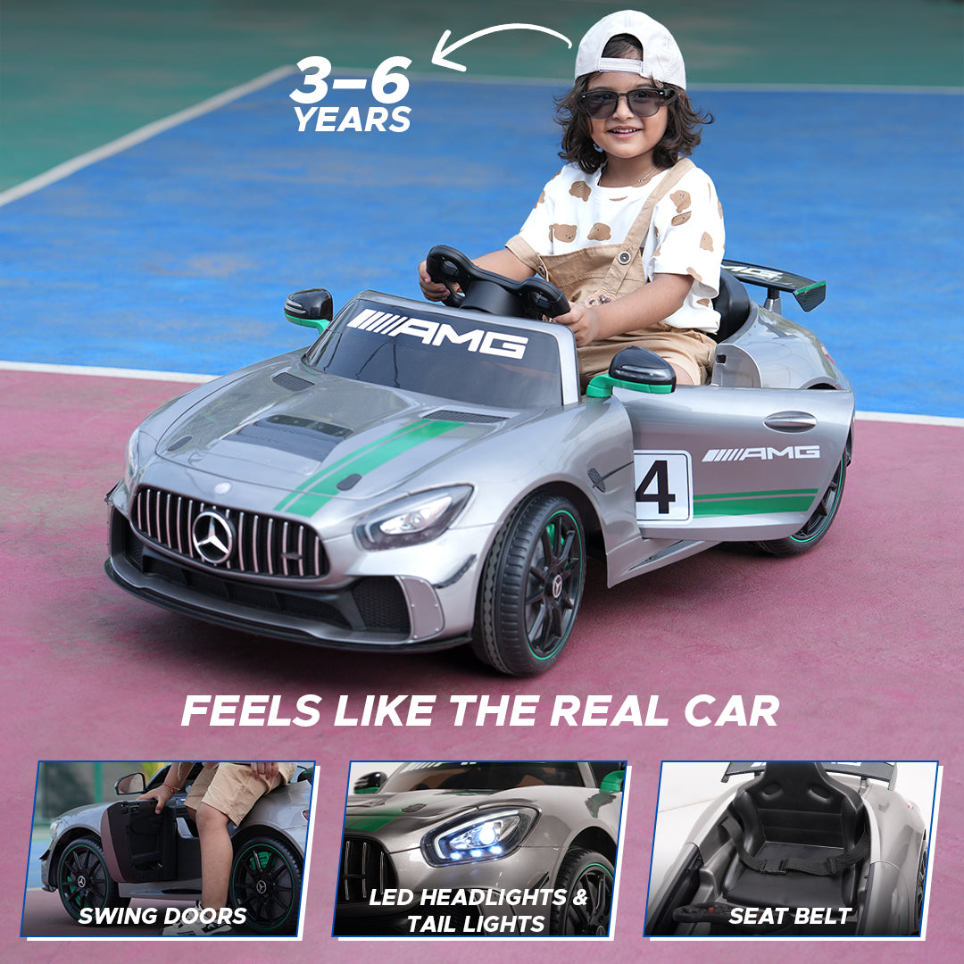 MERCEDES-AMG GT4 (Silver) Ride on Car