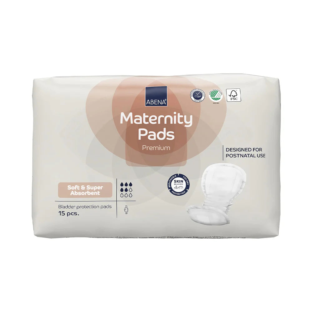 Abena Maternity Pads, High Absorbency Postpartum Protection 15Pcs