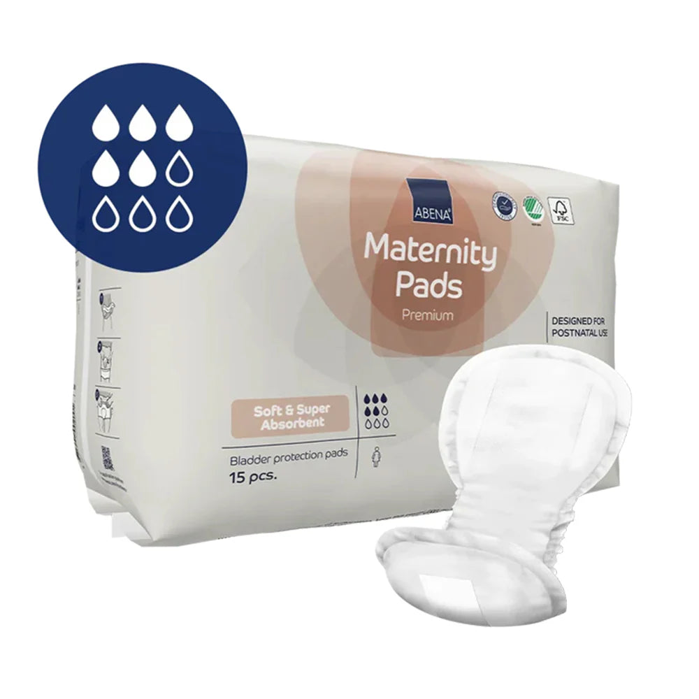 Abena Maternity Pads, High Absorbency Postpartum Protection 15Pcs