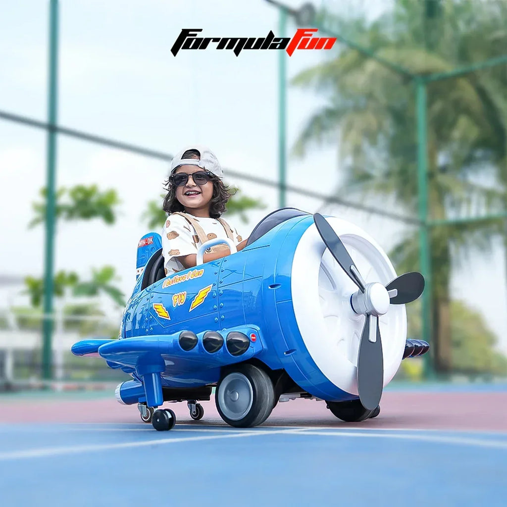 EMotorad Formula Fun Turbo Wing Ride-On Toy Plane for Kids | Battery Operated Airplane Ride-On