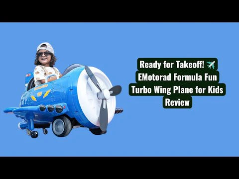 EMotorad Formula Fun Turbo Wing Ride-On Toy Plane for Kids | Battery Operated Airplane Ride-On