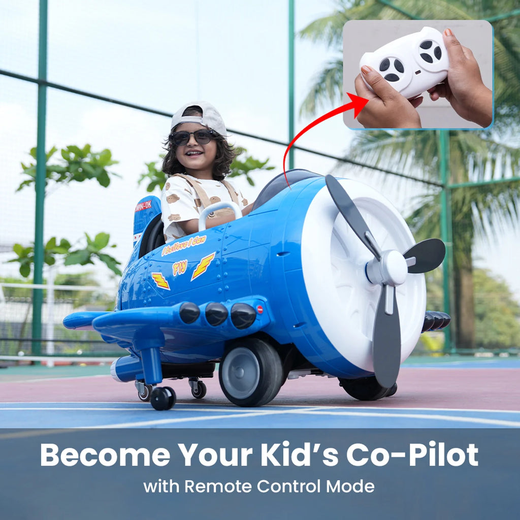 EMotorad Formula Fun Turbo Wing Ride-On Toy Plane for Kids | Battery Operated Airplane Ride-On