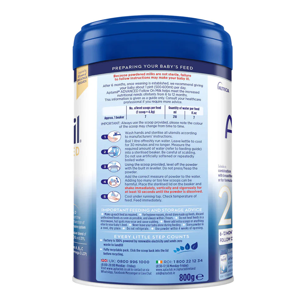 Aptamil Advanced Follow On Milk Formula Stage 2, 6-12 Months 800g