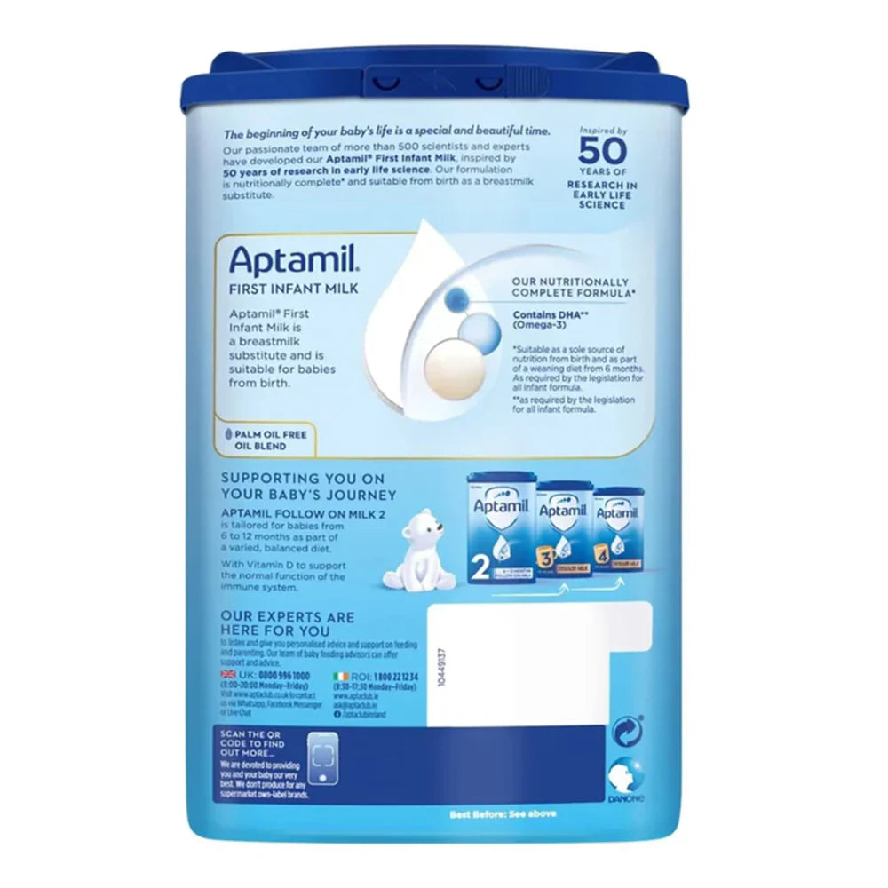 Aptamil First Infant Milk Formula Stage 1, 0-6 Months 800g