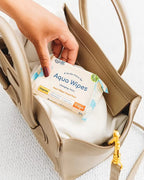 Aqua Wipes Originals (Travel Size) Baby Wipes - Biodegradable Wipes - 99.6% Purified Water Paediatrician Tested – Plastic Free Wipes with Organic Aloe Vera Extract - 4 Packs, 12 Wipes per Pack