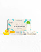 Aqua Wipes Baby Wipes 64 Wipe Packs 100% Biodegradable, Plastic Free Wipes, 99.6% Purified Water, Newborn Wipes, Vegan, Paraben and Perfume Free, NHS Approved