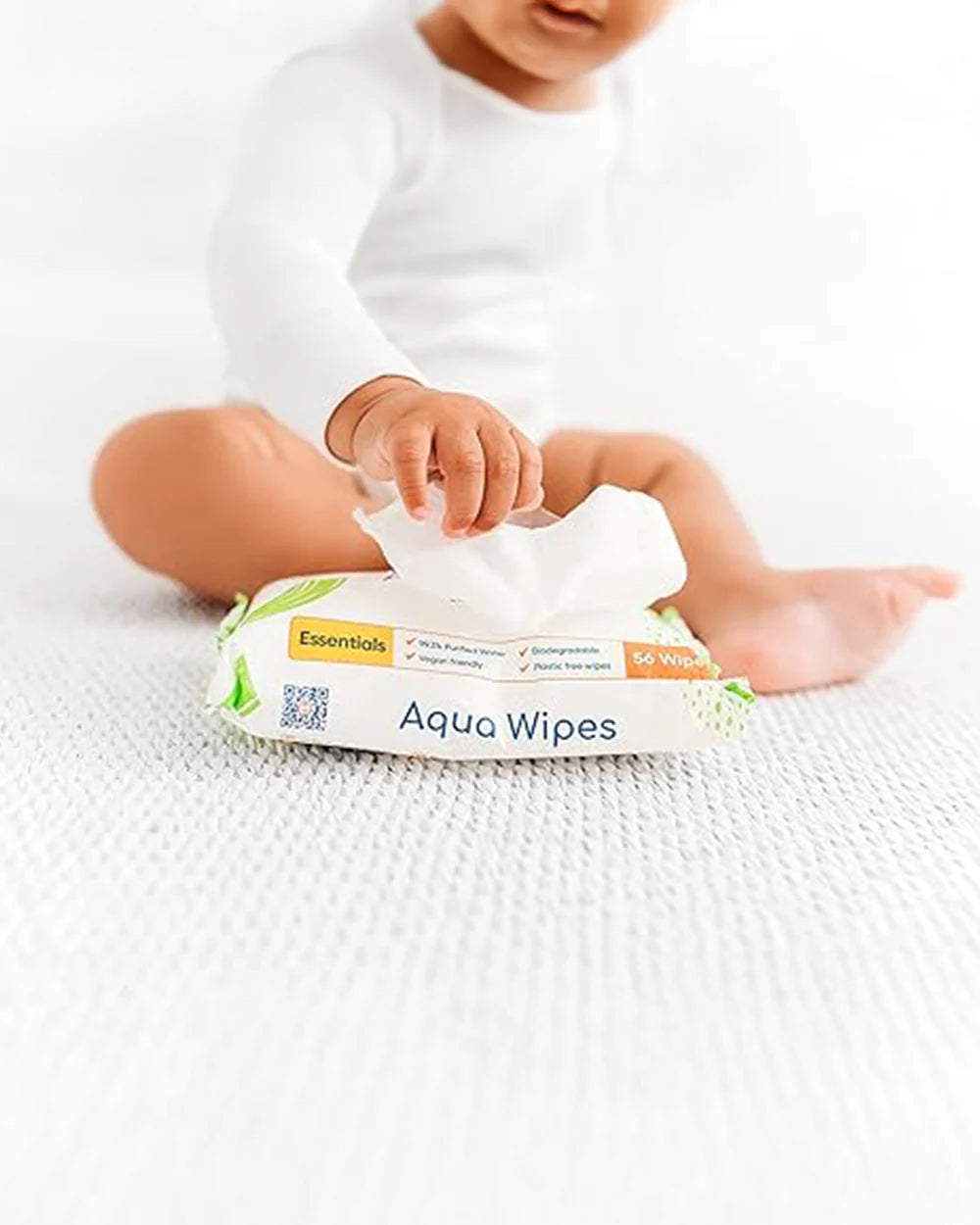 Aqua Wipes Baby Wipes 64 Wipe Packs 100% Biodegradable, Plastic Free Wipes, 99.6% Purified Water, Newborn Wipes, Vegan, Paraben and Perfume Free, NHS Approved