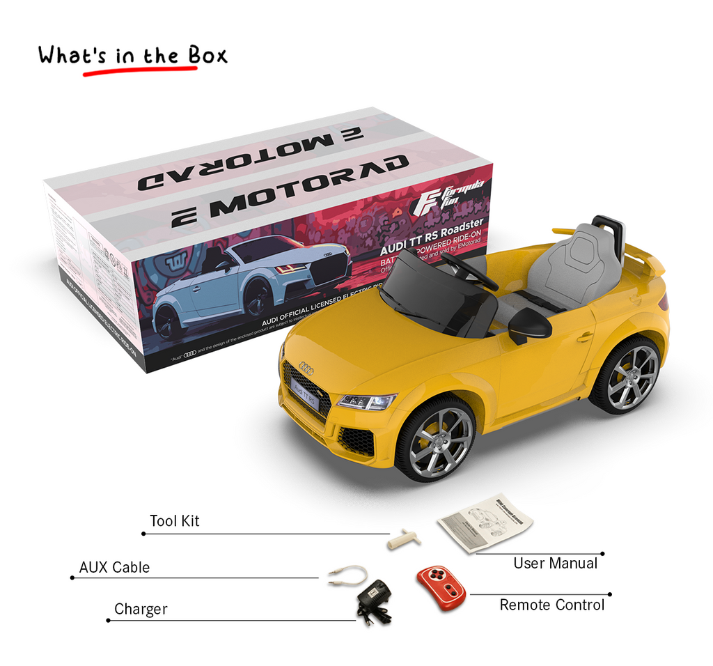 E MOTORAD Audi TTRS Toy Car Yellow Ride on Car