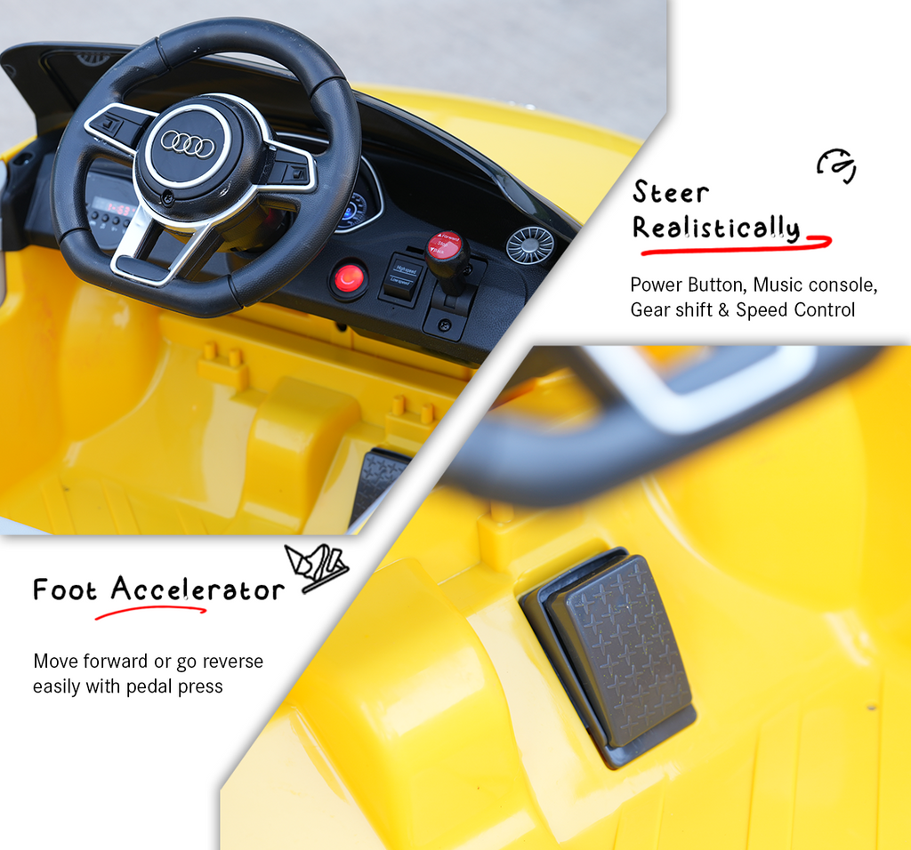 E MOTORAD Audi TTRS Toy Car Yellow Ride on Car