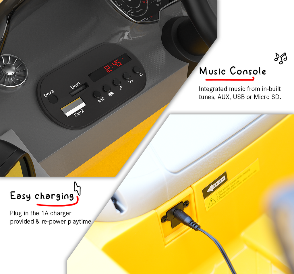 E MOTORAD Audi TTRS Toy Car Yellow Ride on Car