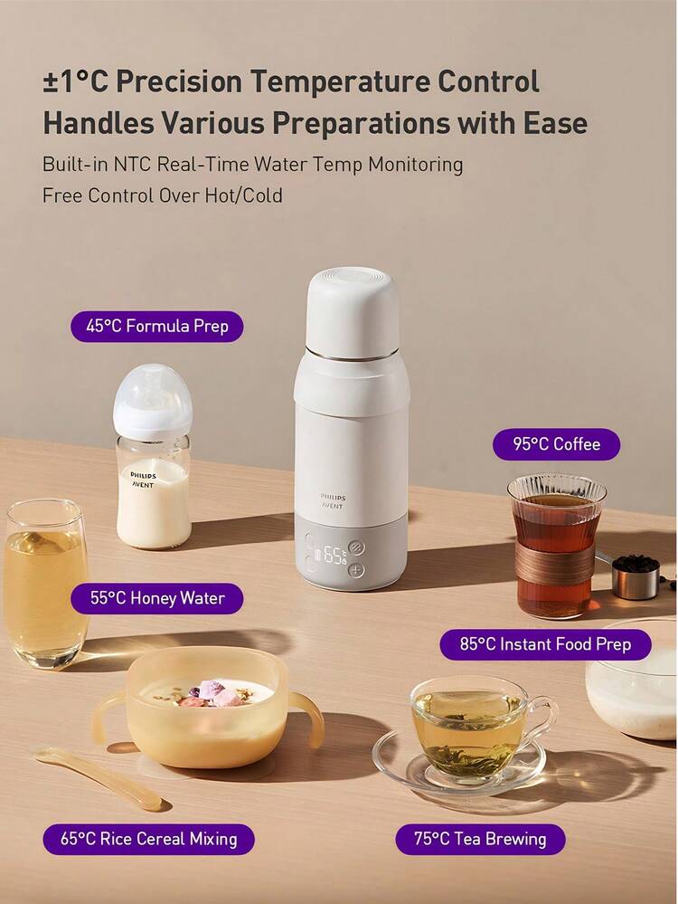 Philips Avent Wireless Bottle Warmer, Portable Boiling Cup , Designed For On the Go Bottle Preparation