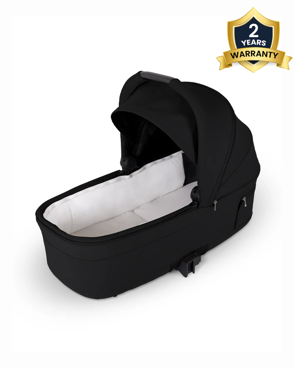 Silver Cross Nia-World's First & Only Cabin Approved Carry Cot (When Attached To Stroller)-Folds With the Stroller-No Adapters Required-Extendable & UPF 50+ Canopy-For 0 to 6M (Upto 9 kg)-Onyx