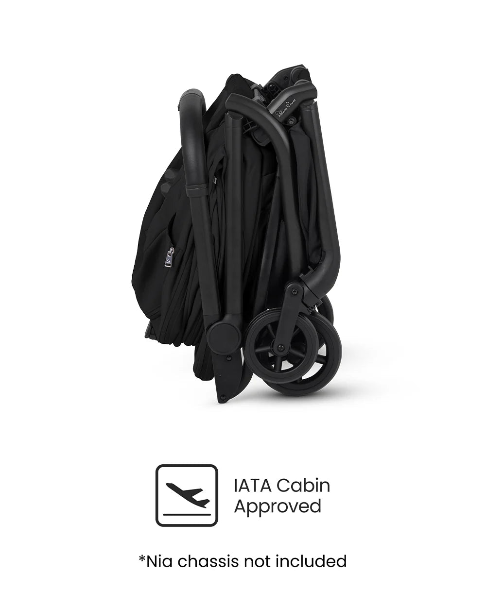 Silver Cross Nia-World's First & Only Cabin Approved Carry Cot (When Attached To Stroller)-Folds With the Stroller-No Adapters Required-Extendable & UPF 50+ Canopy-For 0 to 6M (Upto 9 kg)-Onyx