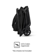 Silver Cross Nia-World's First & Only Cabin Approved Carry Cot (When Attached To Stroller)-Folds With the Stroller-No Adapters Required-Extendable & UPF 50+ Canopy-For 0 to 6M (Upto 9 kg)-Onyx