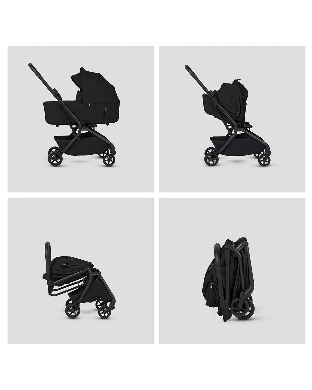 Silver Cross Nia-World's First & Only Cabin Approved Carry Cot (When Attached To Stroller)-Folds With the Stroller-No Adapters Required-Extendable & UPF 50+ Canopy-For 0 to 6M (Upto 9 kg)-Onyx