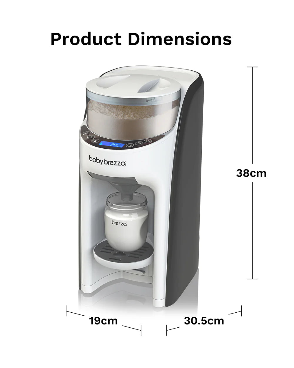 Baby Brezza Formula Pro Advanced Formula Dispenser-Instant Warm Formula with 3 Temperature Settings-Adjustable Serving Size(60-300 ml)-Accurate Mixing-Airtight Formula Storage-Removable and Dishwasher Safe Water Tank