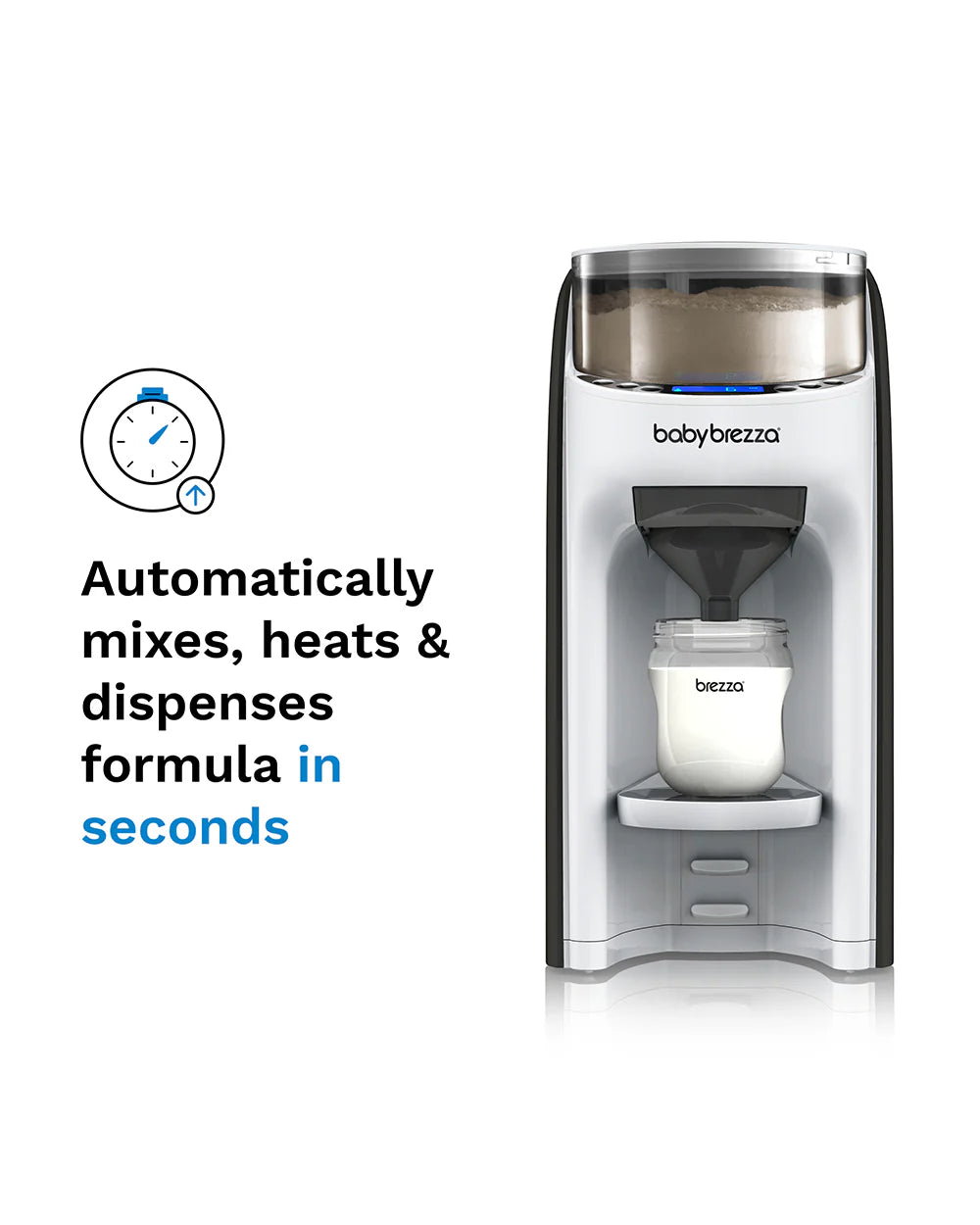 Baby Brezza Formula Pro Advanced Formula Dispenser-Instant Warm Formula with 3 Temperature Settings-Adjustable Serving Size(60-300 ml)-Accurate Mixing-Airtight Formula Storage-Removable and Dishwasher Safe Water Tank