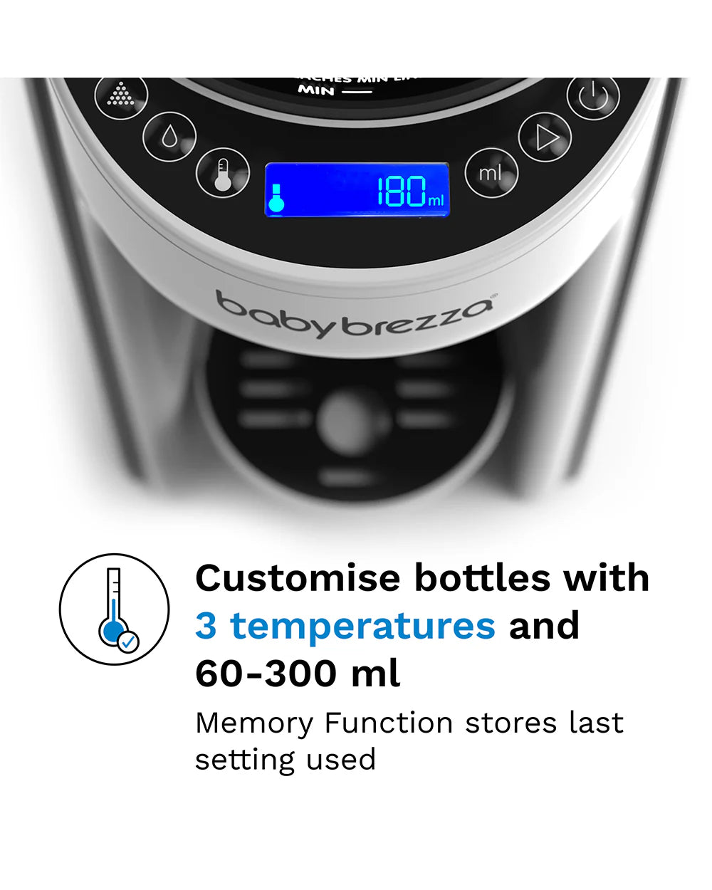 Baby Brezza Formula Pro Advanced Formula Dispenser-Instant Warm Formula with 3 Temperature Settings-Adjustable Serving Size(60-300 ml)-Accurate Mixing-Airtight Formula Storage-Removable and Dishwasher Safe Water Tank