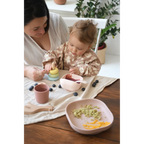 Beaba Silicone 4 Piece Baby Meal Set – Suction Plate, Suction Bowl, Anti-Slip Cup & 2nd Stage Spoon, Non-Slip, Unbreakable, Ergonomic Design, Easy to Clean, BPA-Free Baby Feeding Set for Mess-Free Mealtime Essentials, 4M+ - Cotton candy