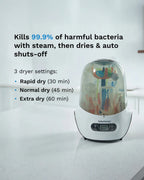 Baby Brezza One Step Baby Bottle Sterilizer & Dryer - Large Capacity - 4-in-1 Functionality + 3 Drying Cycles with Auto Shut-Off