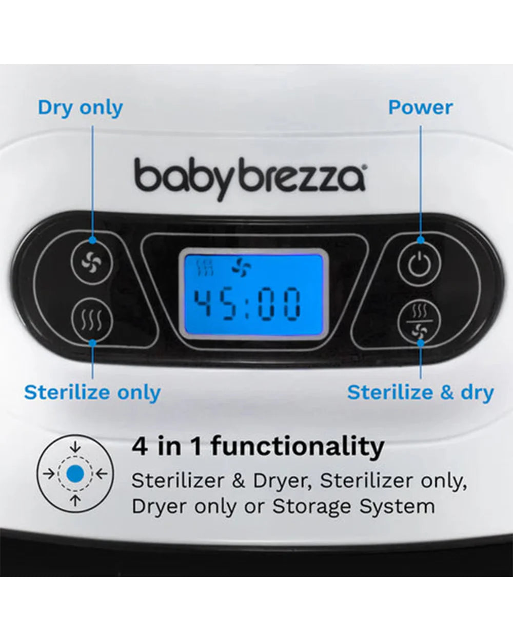 Baby Brezza One Step Baby Bottle Sterilizer & Dryer - Large Capacity - 4-in-1 Functionality + 3 Drying Cycles with Auto Shut-Off